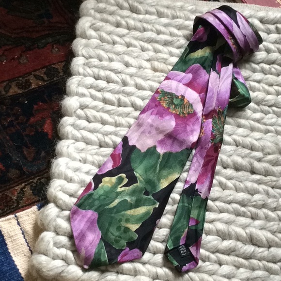 GIFTED 🎁 NORDSTROM ITALIAN Made Silk Floral Tie - Picture 1 of 7